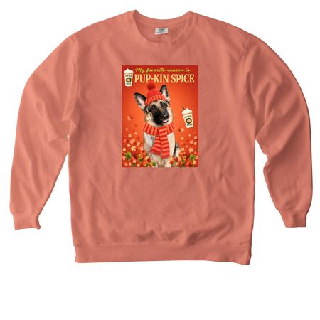 Pup-kin Spice, a Terracotta Comfort Colors Crewneck Sweatshirt
