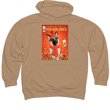 Pup-kin Spice, a Sandstone Midweight Pullover Hoodie
