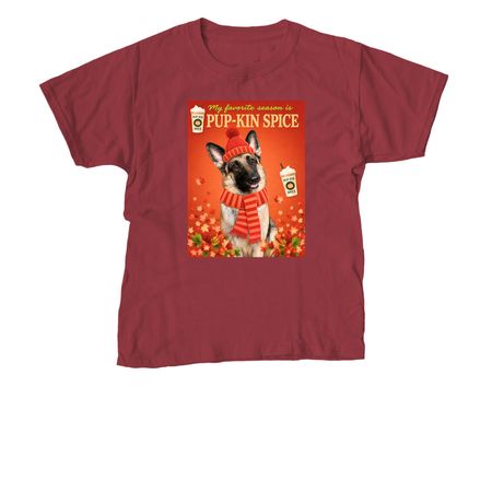 Pup-kin Spice, a Cardinal Red Youth Unisex Tee