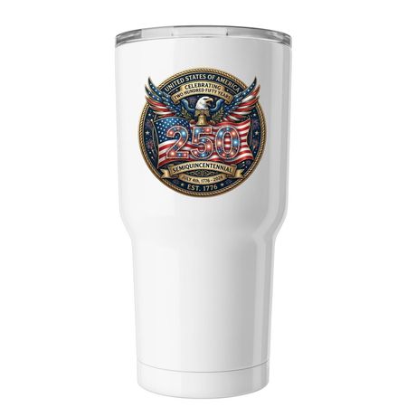 4th of July&nbsp;, a White Insulated Tumbler