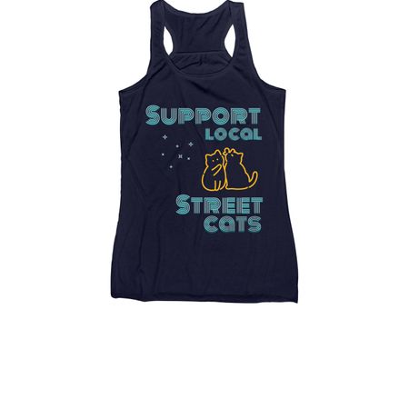 Support Local Street Cats, a Navy Women's Racerback