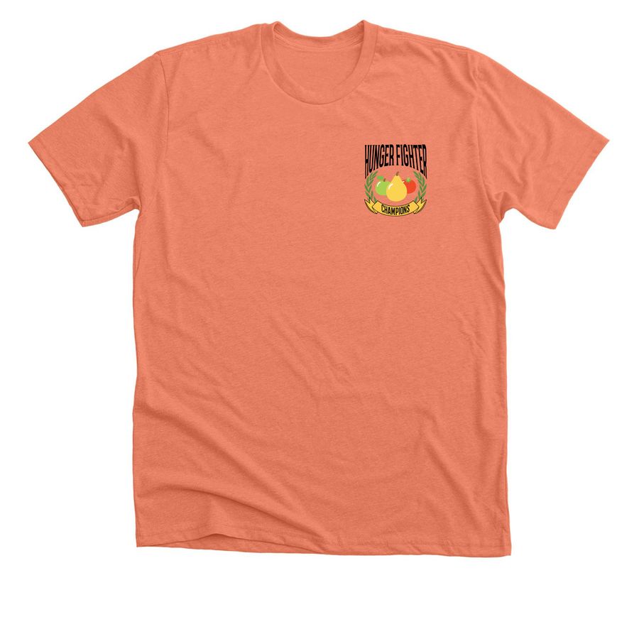 Hunger Fighter Champions, a Heather Sunset Premium Unisex Tee