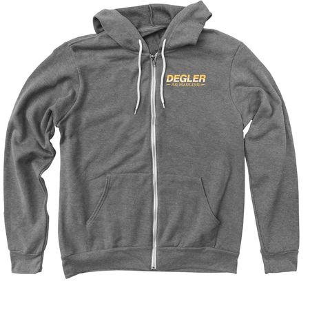 Degler Ag Hauling Merch, a Deep Heather Zip Up Hoodie