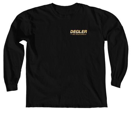 Degler Ag Hauling Merch, a Black Comfort Colors Long Sleeve Tee