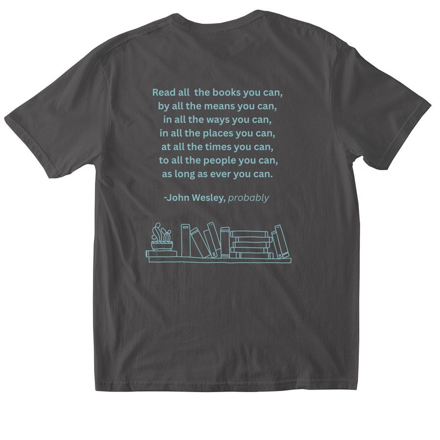 John Wesley... Probably, a Charcoal Softstyle Cotton Tee (back-view)