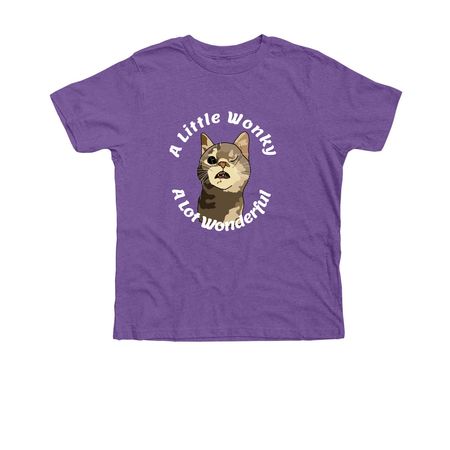 A Little Wonky. A Lot Wonderful., a Heather Team Purple Premium Youth Tee
