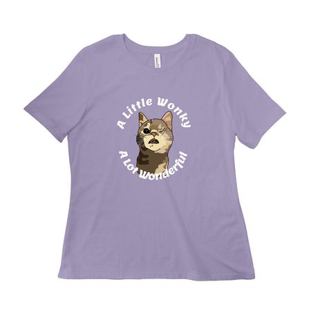 A Little Wonky. A Lot Wonderful., a Dark Lavender Women?s Relaxed Cotton Tee
