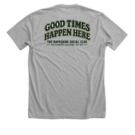 MEET ME AT THE HAPPENING!, a Athletic Heather Premium Unisex Tee (back-view)