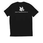 OhmS Farmer Fund, a Deep Black Allmade Eco Triblend Unisex Tee (back-view)