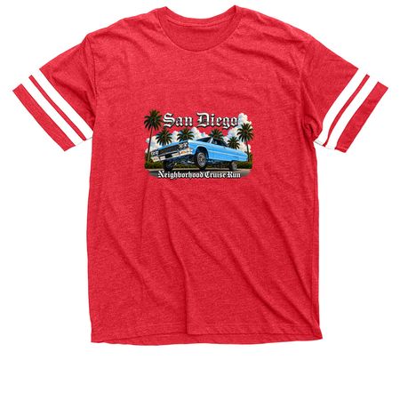 San Diego 5k&nbsp;, a Vintage Red / White Football Jersey Tee