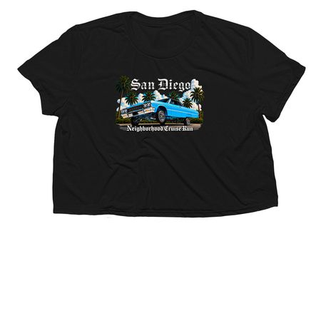 San Diego 5k&nbsp;, a Black Women?s Flowy Cropped Tee
