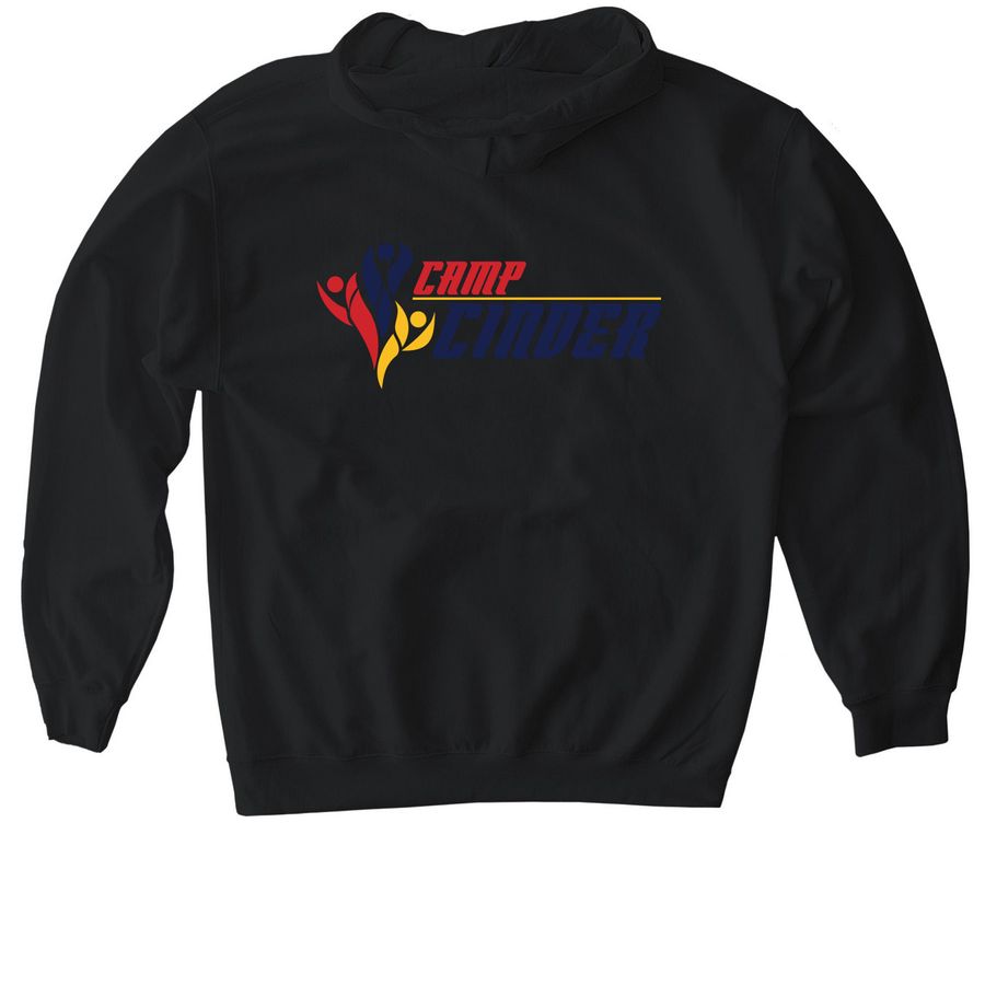 Camp Cinder, a Black Gildan Softstyle Pullover Hoodie (back-view)