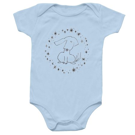 Infant Onesy with Dog, a Light Blue Infant Onesie