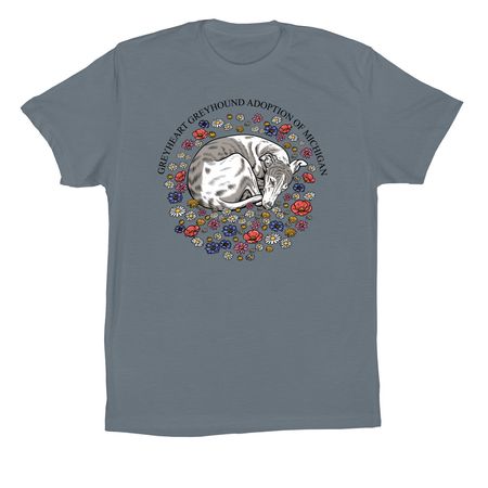 Greyheart Greyhound Adoption of Michigan, a Steel Blue Premium Cotton Tee