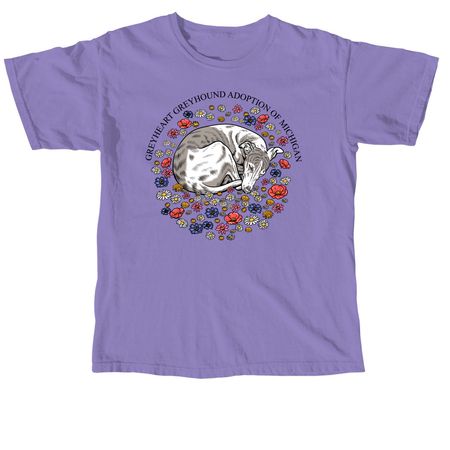 Greyheart Greyhound Adoption of Michigan, a Violet Comfort Colors Unisex Tee