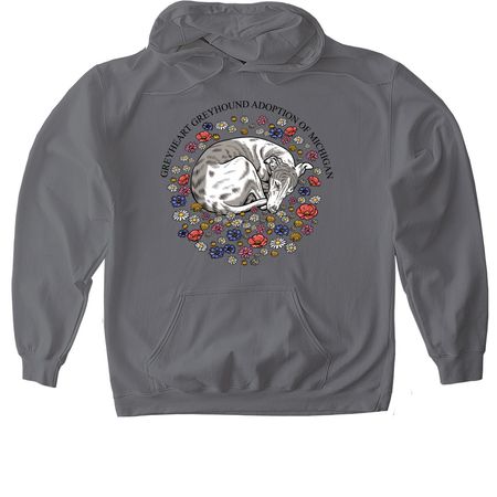 Greyheart Greyhound Adoption of Michigan, a Charcoal Gildan Softstyle Pullover Hoodie
