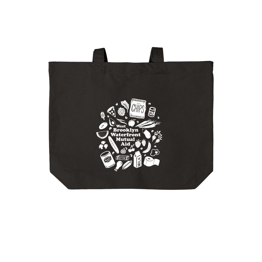Food for Good Tote by Satinder, a Deep Black Cotton Canvas Tote Bag
