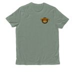 Roam & Refuel Shark Tooth Adventure Tee, a Matcha Green Allmade Organic Cotton Unisex Tee (back-view)