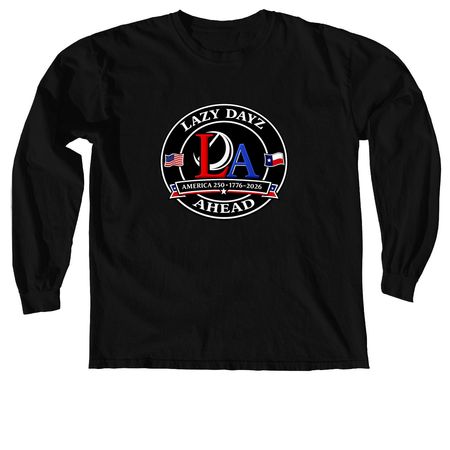 LDA USA 250th, a Black Comfort Colors Long Sleeve Tee