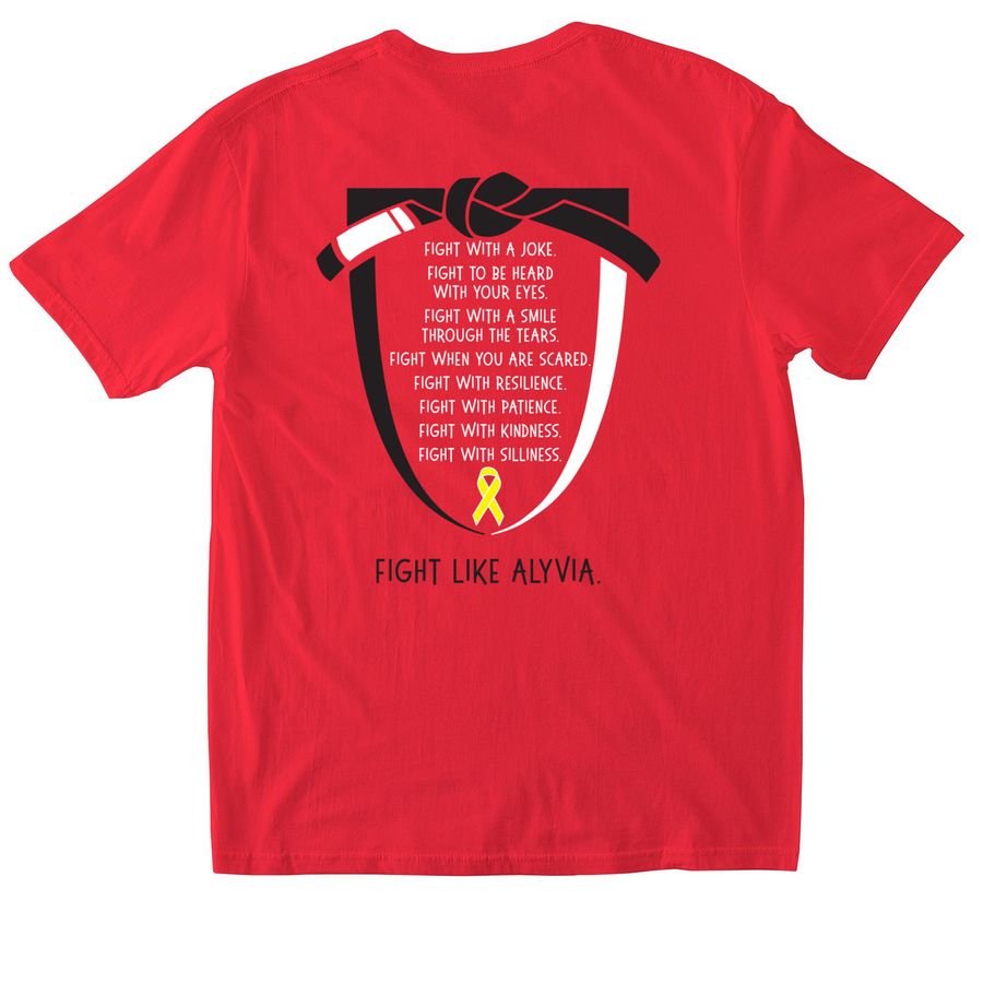 Fight Like Alyvia, a Red Softstyle Cotton Tee (back-view)
