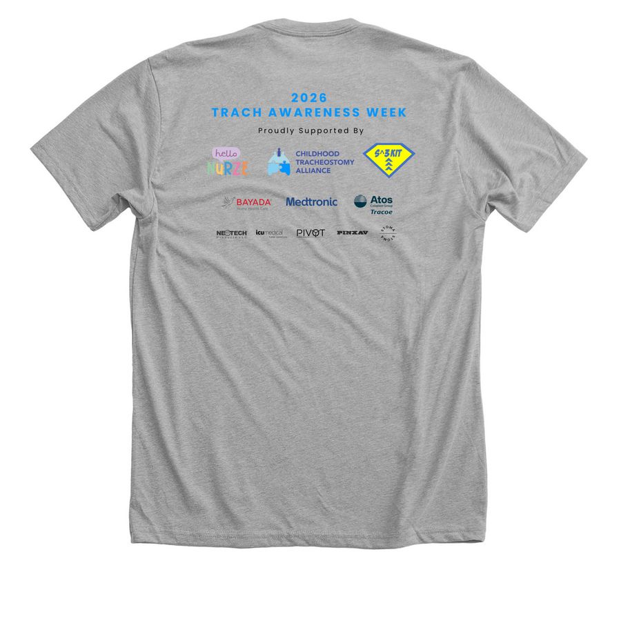 2026 Trach Week: It Trachs A Village (blue), a Athletic Heather Premium Unisex Tee (back-view)