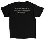 Support Westport Fire and EMS&nbsp;, a Black Classic Unisex Tee (back-view)
