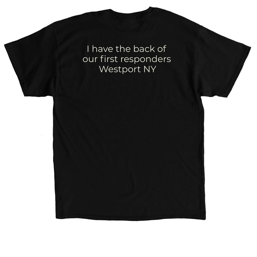 Support Westport Fire and EMS&nbsp;, a Black Classic Unisex Tee (back-view)