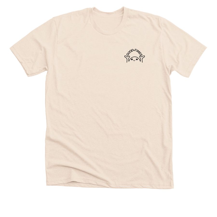 GOOD TIMES T-SHIRT, a Heather Soft Cream Premium Unisex Tee