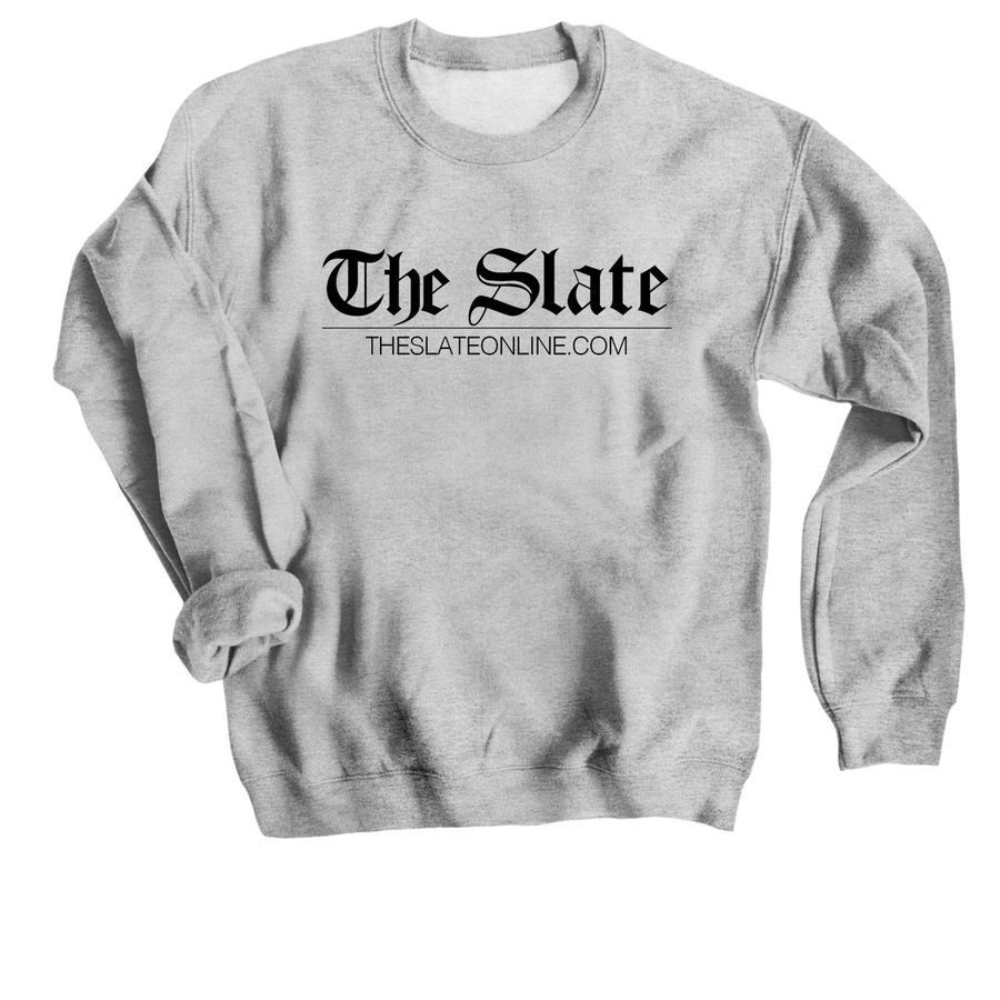 Logo Shirts - Black Lettering, a Sport Grey Crewneck Sweatshirt