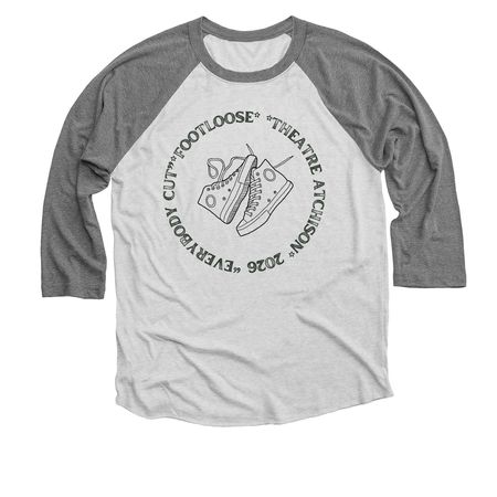"Everybody Cut" Footloose, a Premium Heather and Heather White 3/4 Sleeve Baseball Tee