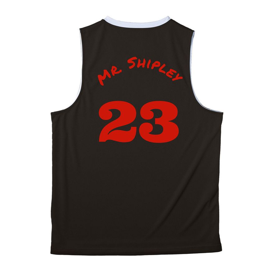 Jersey&nbsp;, a Black/ White Reversible Basketball Jersey (back-view)