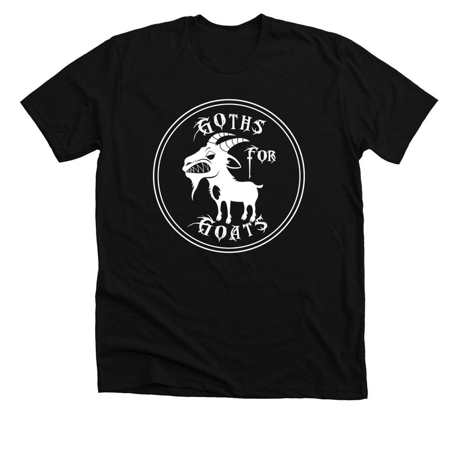 Goths for Goats, a Solid Black Blend Premium Unisex Tee