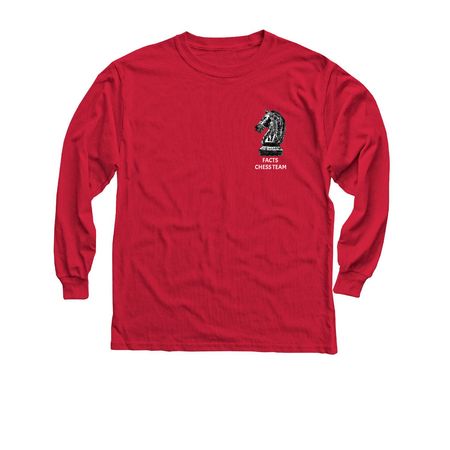 Knight Chess Team Apparel, a Red Youth Long Sleeve Tee