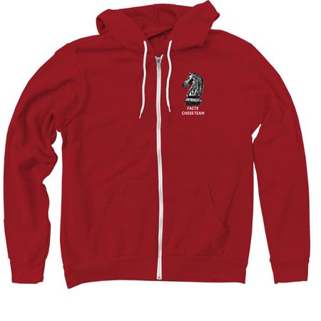 Knight Chess Team Apparel, a Red Zip Up Hoodie