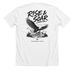 Rise & Soar, a Solid White Blend Premium Unisex Tee (back-view)
