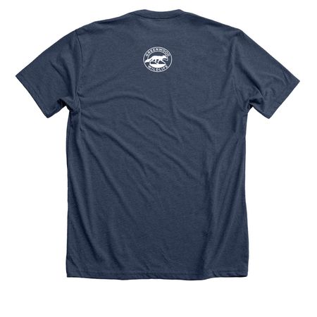 Voices of Greenwood By Daisy, a Heather Navy Premium Unisex Tee (back-view)
