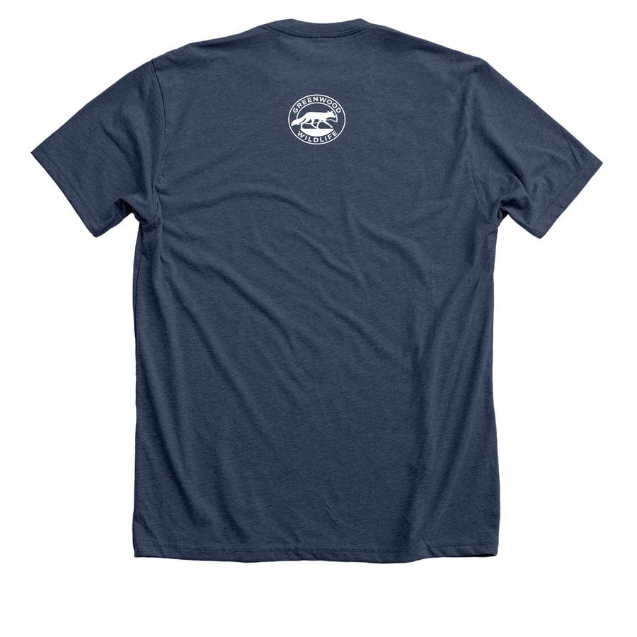 Voices of Greenwood By Daisy, a Heather Navy Premium Unisex Tee (back-view)