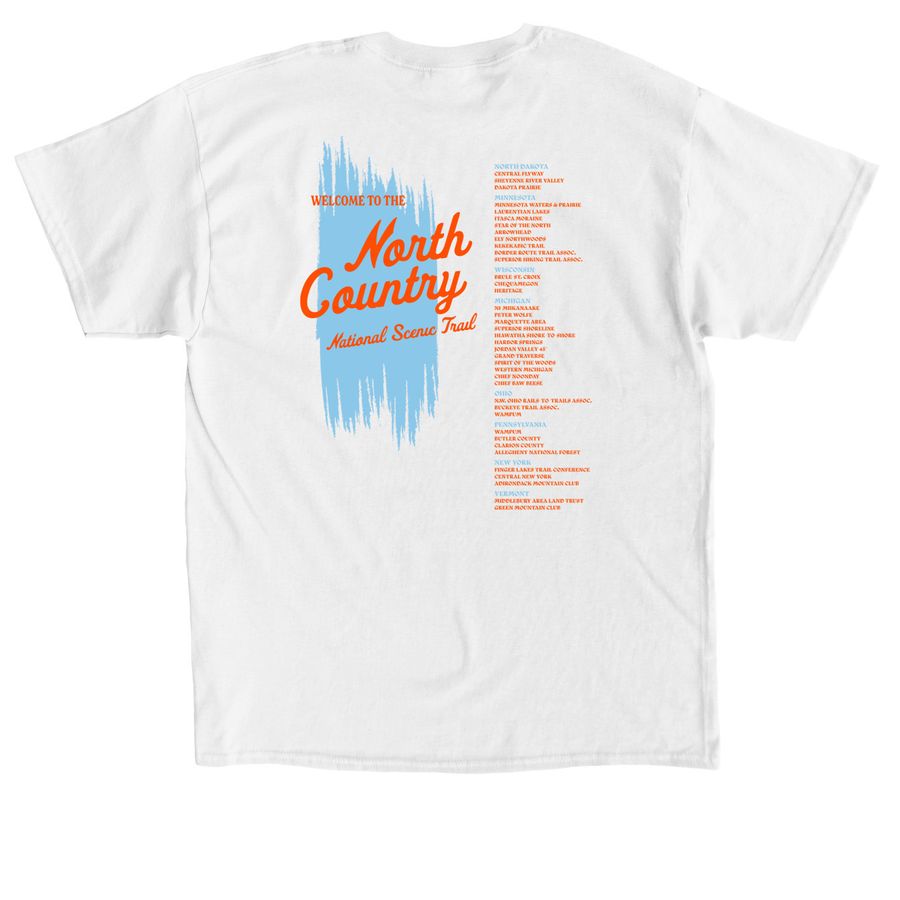 Welcome to the North Country, White, a White Classic Unisex Tee (back-view)