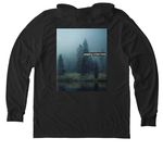 I Love Hiking! ?&nbsp;, a Space Black Allmade Eco Triblend Hoodie Tee (back-view)