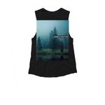 I Love Hiking! ?&nbsp;, a Black Women's Muscle Tank (back-view)