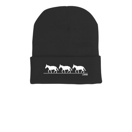 Packin' Mule Beanies, a Black Printed Cuffed Beanie