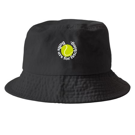 Balls are for fetching, a Black Printed Bucket Hat