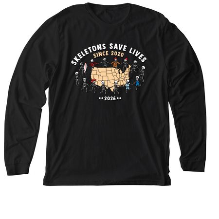 Skeletons Save Lives Since 2020, a Solid Black Blend Premium Long Sleeve Tee