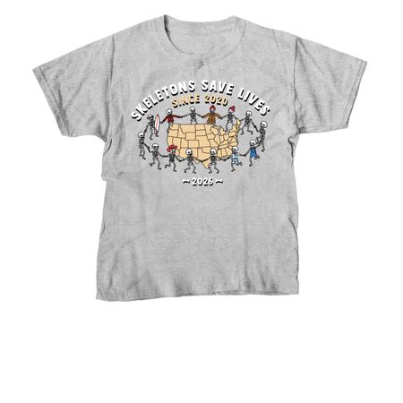 Skeletons Save Lives Since 2020, a Sport Grey Youth Unisex Tee
