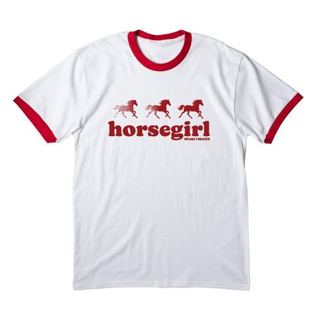 Are you a horsegirl?, a White/ Red Cotton Ringer Tee