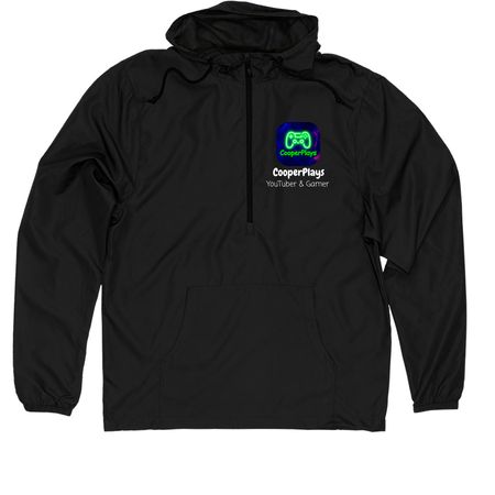 CooperPlays Jackets, a Black Quarter-Zip Windbreaker