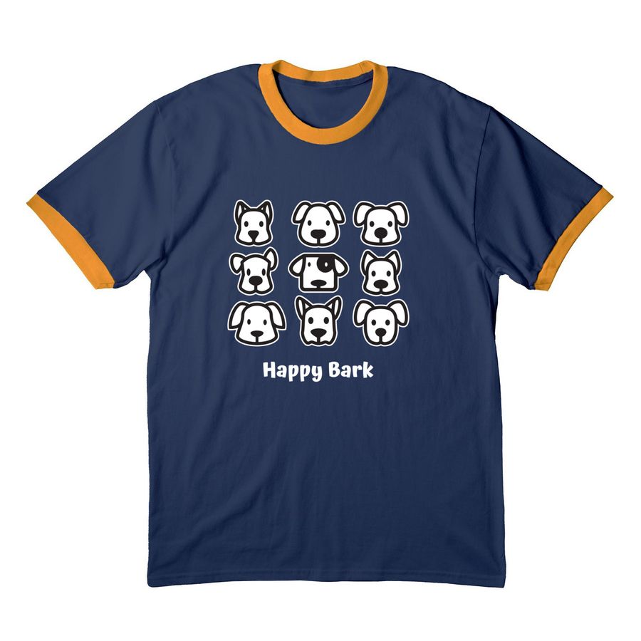 One of a Kind!, a Navy/ Gold Cotton Ringer Tee