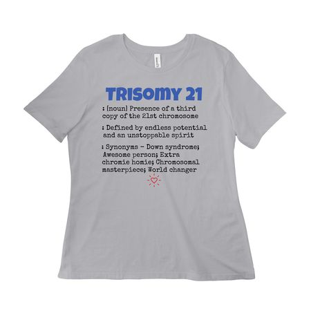 Down Syndrome Awareness&nbsp;, a Solid Athletic Grey Women?s Relaxed Cotton Tee