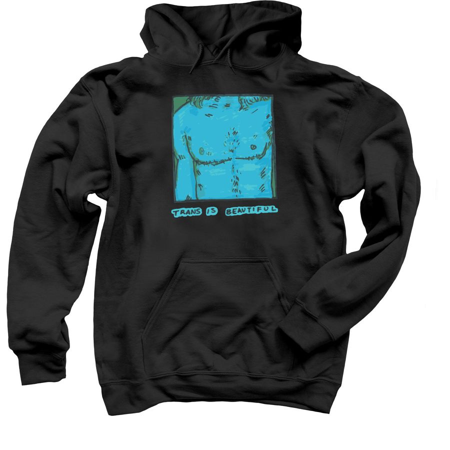 trans is beautiful&nbsp;, a Black Pullover Hoodie