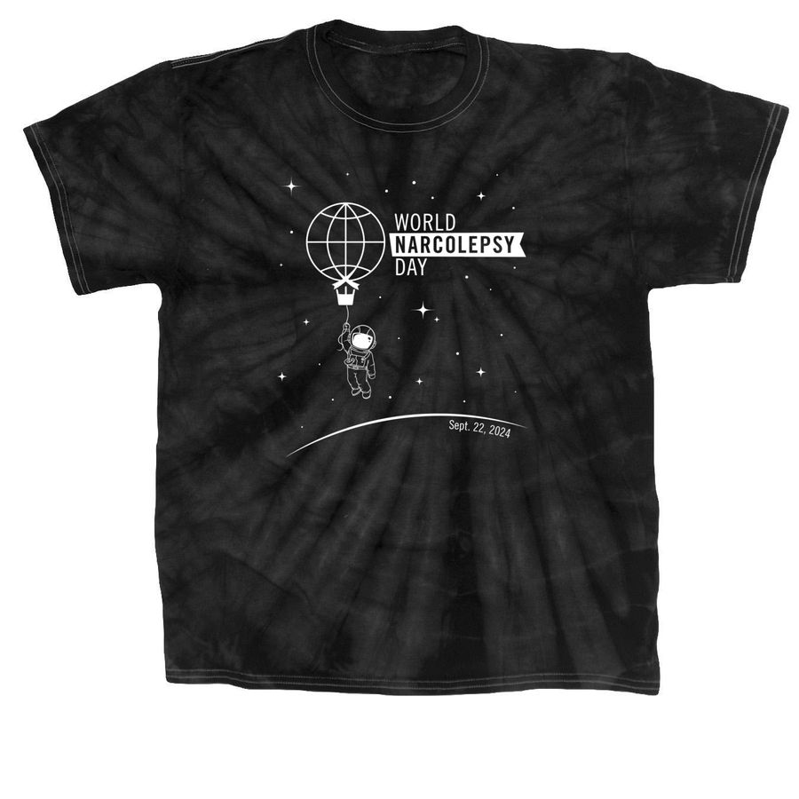 World Narcolepsy Day 2024, a Black Classic Tie Dye Tee